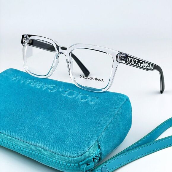 NEW D&G DG5101 3133 Crystal Black Square Men Eyeglasses